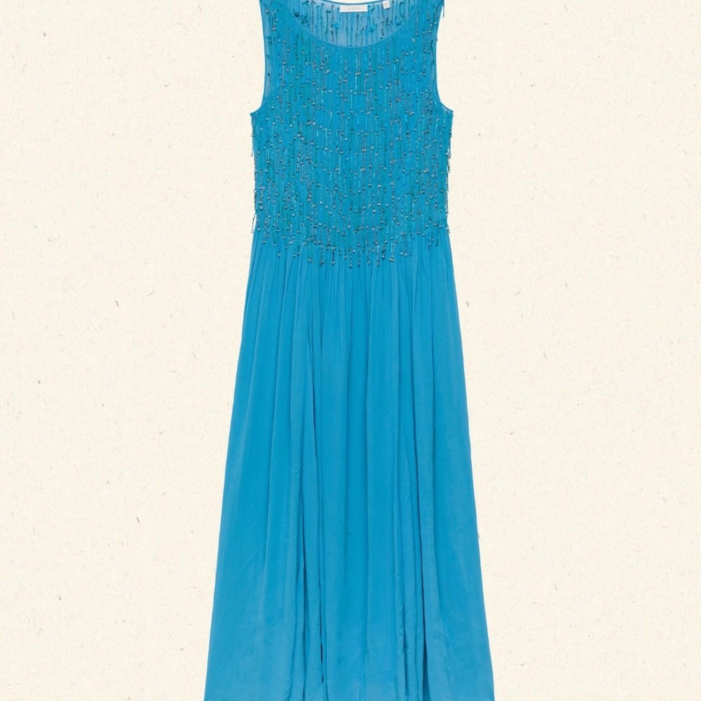 Doen Heirloom Danyala Dress in Blue Gratto Size L NWT - Picture 3 of 16